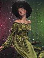 Enchanted Meadow Off-Shoulder Satin Dress