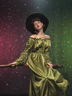 Enchanted Meadow Off-Shoulder Satin Dress
