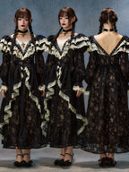 Midnight Rose Gothic Lace Dress