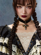 Midnight Rose Gothic Lace Dress