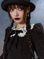 Victorian Noir Lace Doll Dress