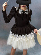 Victorian Noir Lace Doll Dress