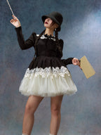 Victorian Noir Lace Doll Dress
