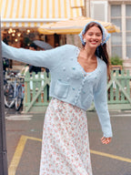 Blue Ribbon Vintage Floral Long Dress