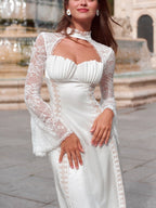 White Swan Lace Chiffon Dress