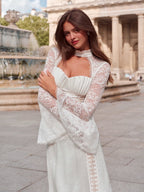 White Swan Lace Chiffon Dress