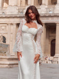 White Swan Lace Chiffon Dress