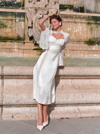 White Swan Lace Chiffon Dress