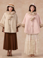 Whisper Fur Trim Cape Coat