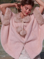 Whisper Fur Trim Cape Coat