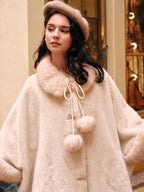 Whisper Fur Trim Cape Coat