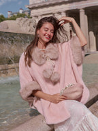 Whisper Fur Trim Cape Coat