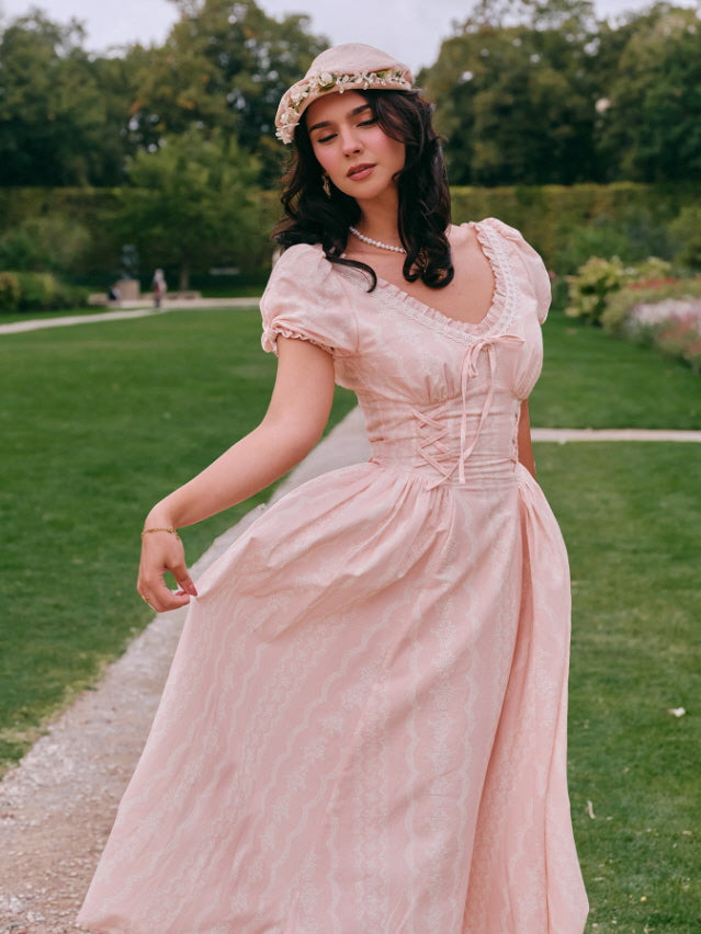 Blush Rose Corset Ribbon Dress