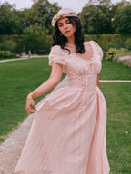 Blush Rose Corset Ribbon Dress