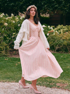 Blush Rose Corset Ribbon Dress