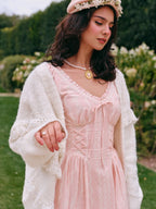 Blush Rose Corset Ribbon Dress