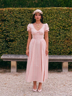 Blush Rose Corset Ribbon Dress