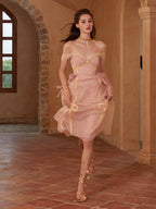 Blush Ribbon Tulle Fairytale Dress