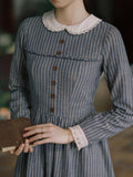 Blue Stripe Linen Vintage Story Dress