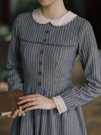Blue Stripe Linen Vintage Story Dress