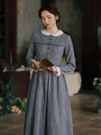 Blue Stripe Linen Vintage Story Dress