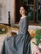 Blue Stripe Linen Vintage Story Dress