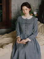 Blue Stripe Linen Vintage Story Dress
