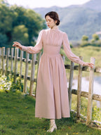Blush Garden High Neck Vintage Dress