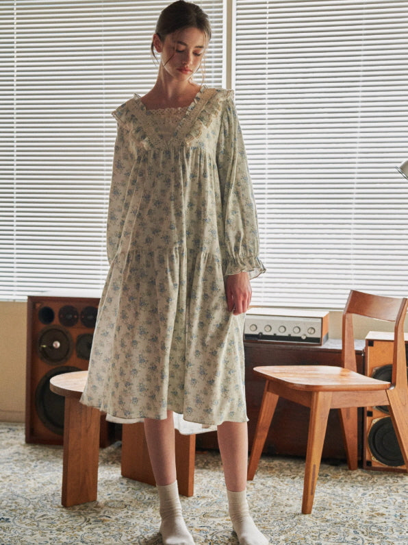 Blue Garden Vintage Lace Nightgown
