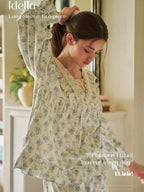 Blue Garden Lace Ruffle Pajama Set