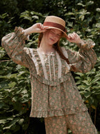 Olive Garden Lace Ruffle Loungewear Set