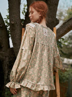 Olive Garden Lace Ruffle Loungewear Set