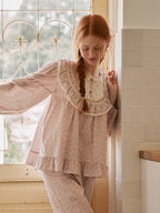 Blush Daisy Lace Ruffle Loungewear Set