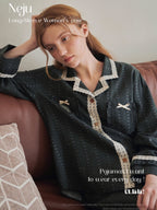 Evergreen Lace Trim Vintage Pajama Set