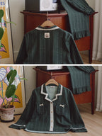 Evergreen Lace Trim Vintage Pajama Set