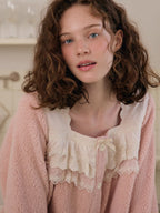 Blush Lace Ruffle Fleece Pajama
