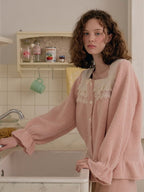 Blush Lace Ruffle Fleece Pajama