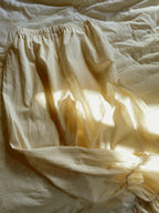 Beige Gingham Lace Ruffle Nightgown