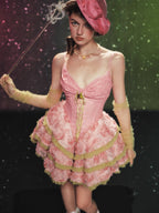 Blossom Parade Rosette Corset Mini Dress