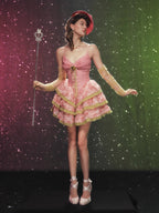 Blossom Parade Rosette Corset Mini Dress
