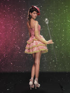 Blossom Parade Rosette Corset Mini Dress