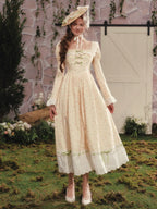 Spring Garden Lace Ribbon Cottage Dress