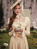 Spring Garden Lace Ribbon Cottage Dress