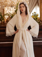 Rose Veil Lace Hooded Robe