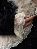 Midnight Fur Collar Winter Robe