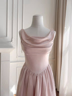 Blush Silhouette Drape Backlace Dress