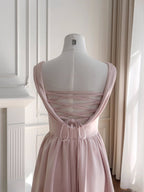Blush Silhouette Drape Backlace Dress