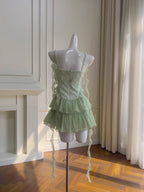 Mint Garden Lace Tiered Fairy Dress