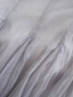 Moonlit Silver-Lavender Off-Shoulder Chiffon Dress