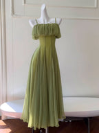 Fairy Olive Whisper Chiffon Dress